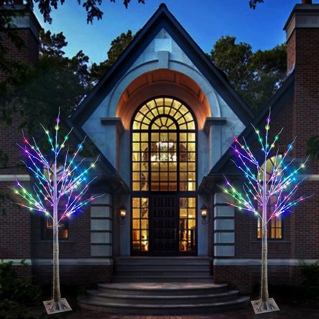 7ft 150 LED Colorful Birch Tree with Remote Control