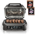 7-in-1 Grill & Smoker with Thermometer, Air Fryer, BBQ, Bake, Roast, Broil