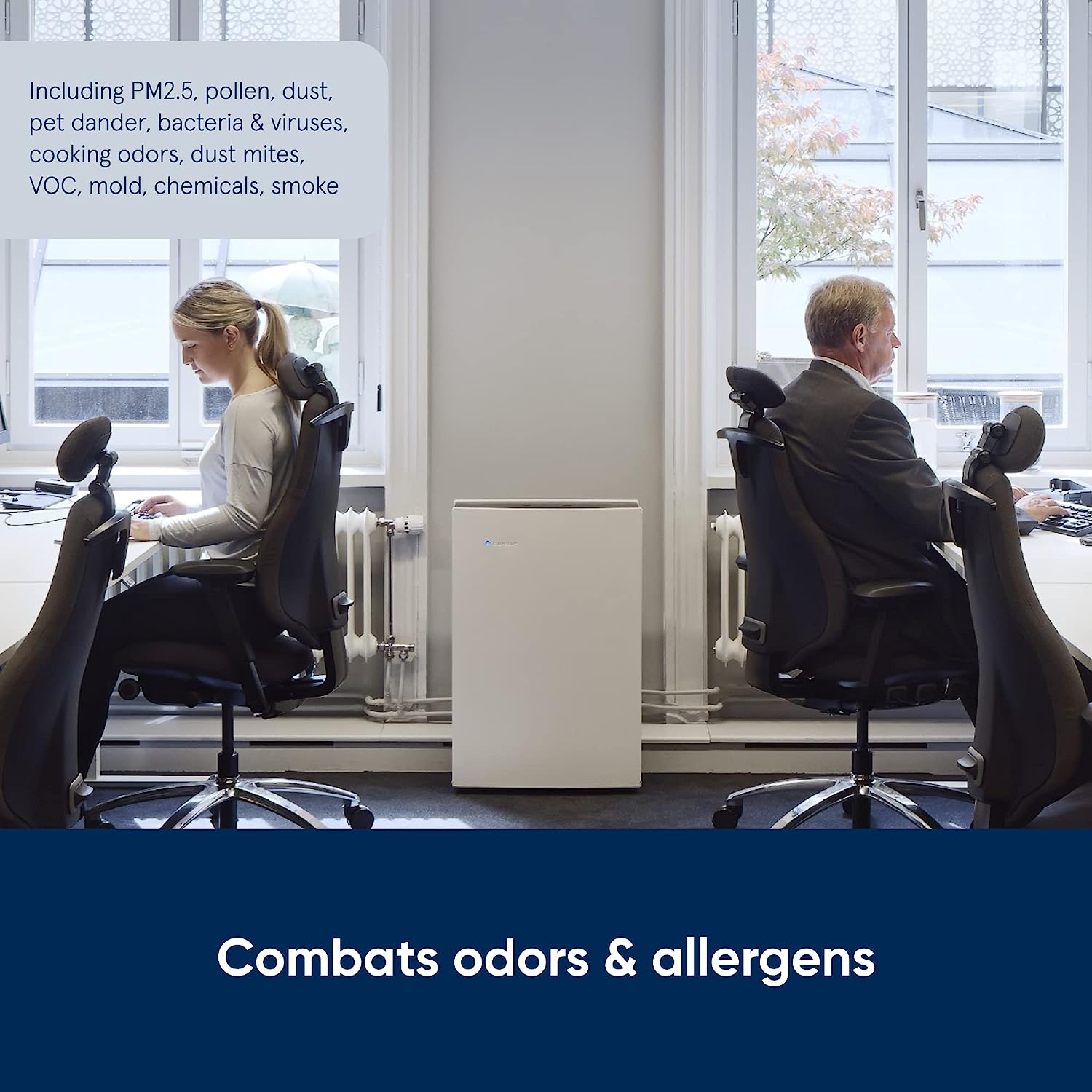 BLUEAIR Pro Air Purifier for Allergies Mold Smoke Dust Removal in XL Office Spaces and Lobbies, Pro XL, White