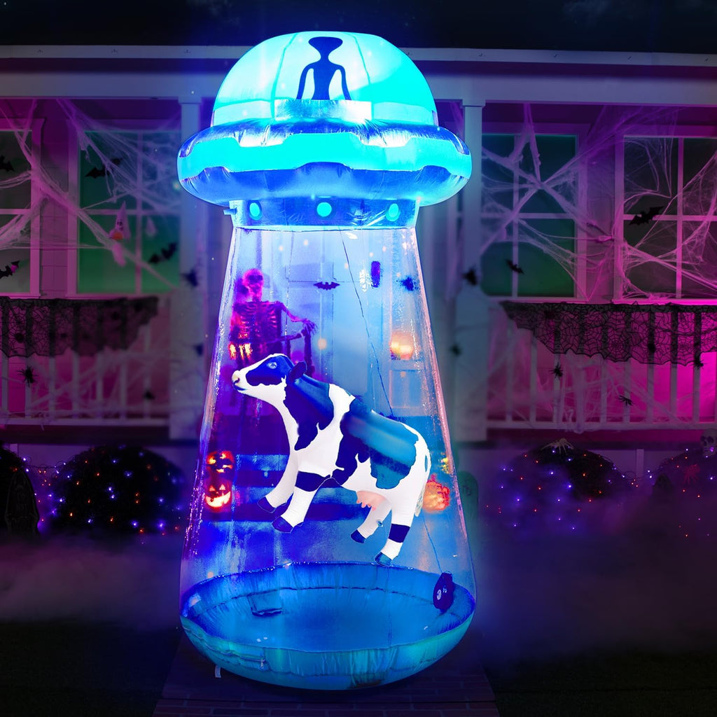 9ft Tall Halloween Inflatable UFO Yard Decoration