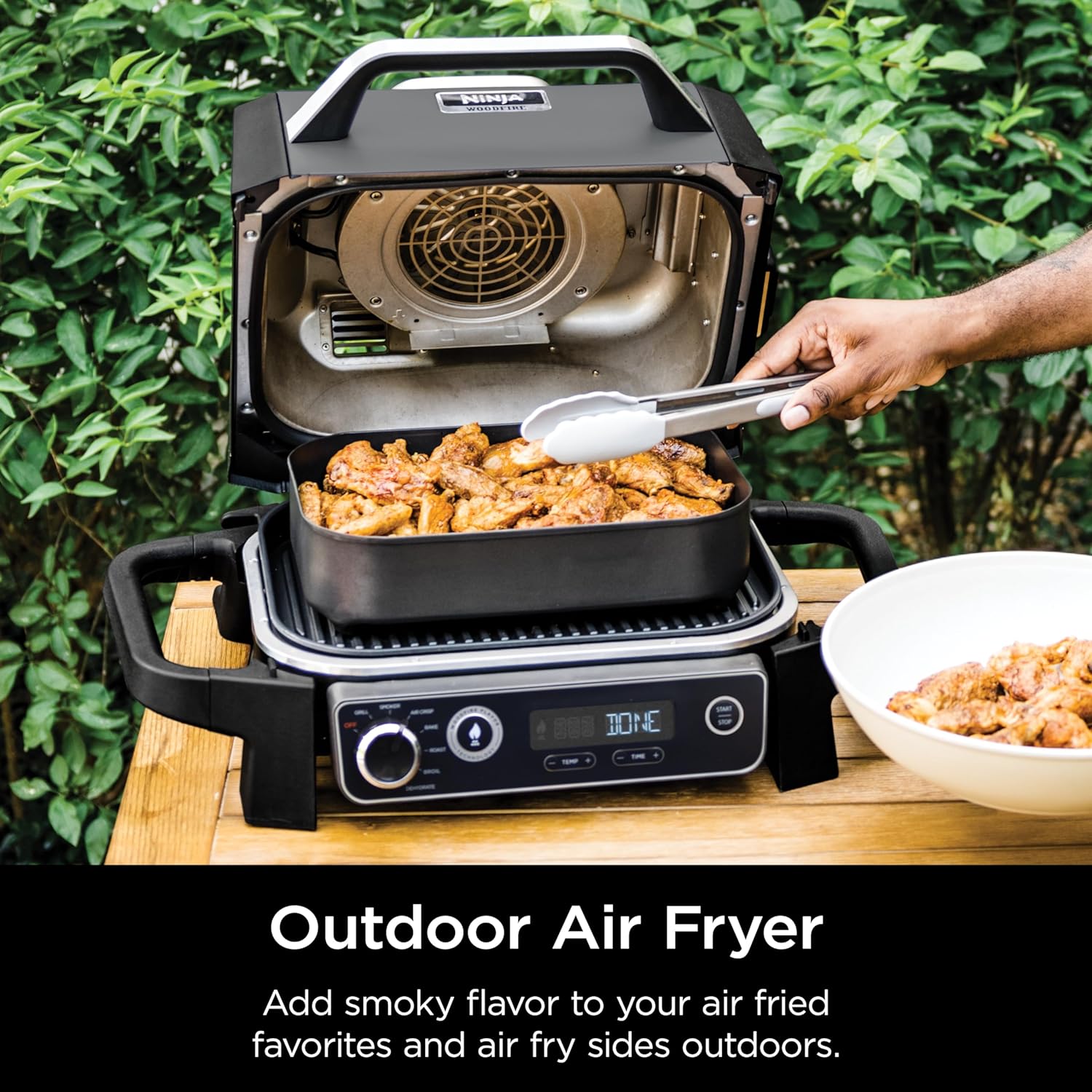 7-in-1 Grill & Smoker with Thermometer, Air Fryer, BBQ, Bake, Roast, Broil