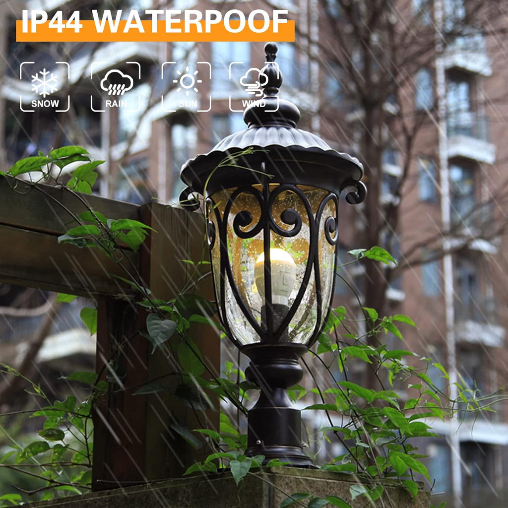 23" Large Outdoor Wall Light for Porch, 2 Pack Aluminium Exterior Wall Mount Lantern for House, Vintage Bronze Outside Wall Sconce with Clear Seeded Glass Shade for Garage